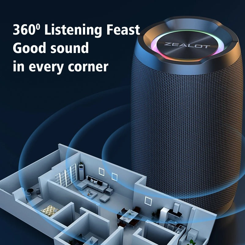 Zealot S49 20W Portabel Bluetooth-högtalare med 360° Ljud